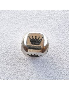Square with Crown Bead Silver