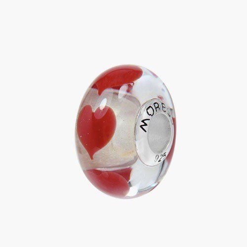 Heart Red Murano Glass Bead