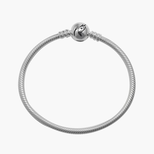Sterling Silver Bracelet With Circle Lock - 20 cm