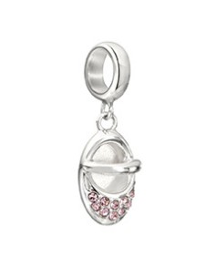 Twinkle Toes - Pink Swarovski Baby Slipper
